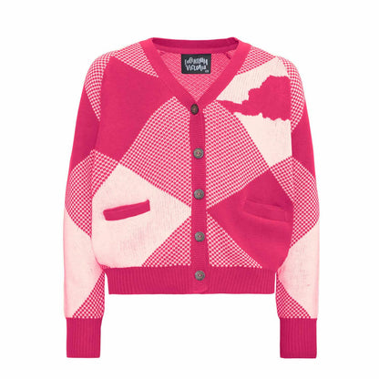 Kinder-Cardigan in Rosa und Weiß