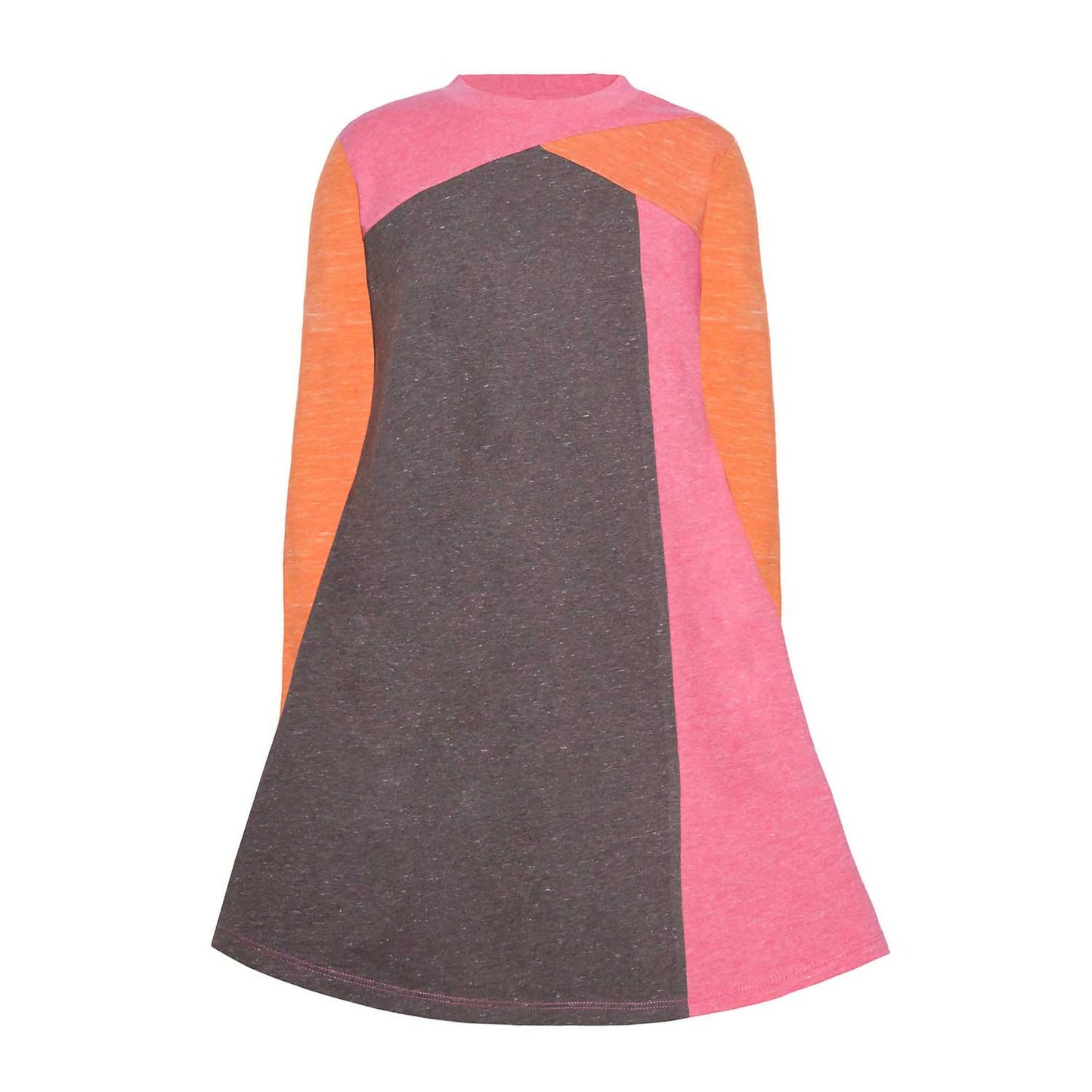 Girls Pink and Orange Colorblock Dress