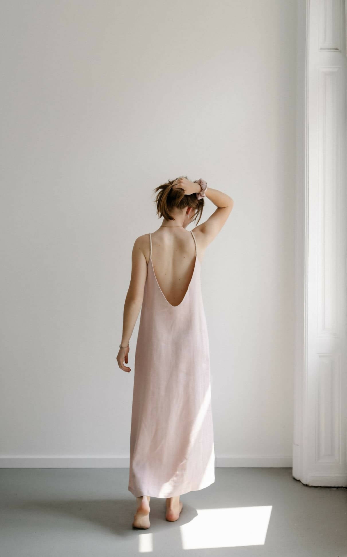 Vestido de lino espalda descubierta - 100% lino orgánico