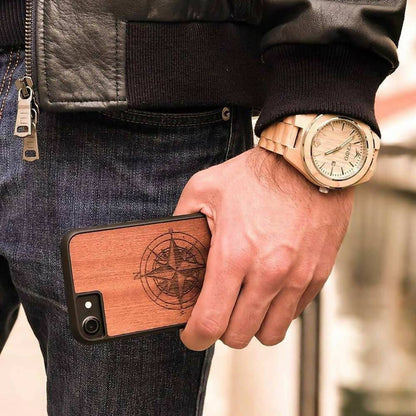 Wood Phone Case - Compass