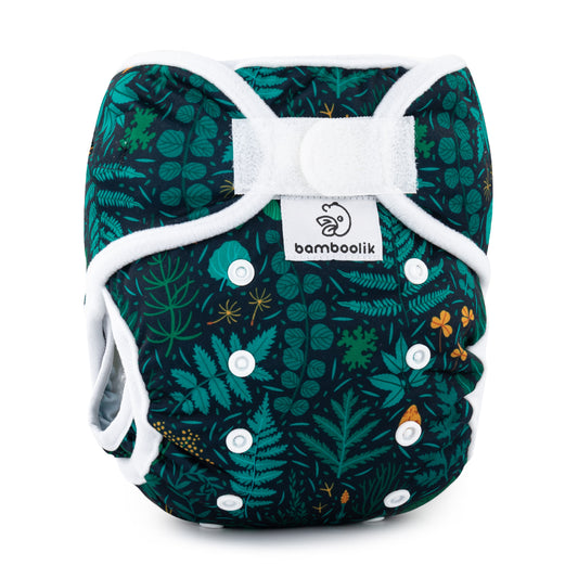 Bamboolik DUO | Pocket Diaper with Insert | Color: Ferns