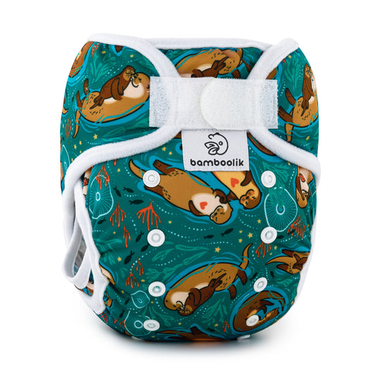 Bamboolik DUO | Pocket Diaper - Absorbing Insert | Color: Otters in Love