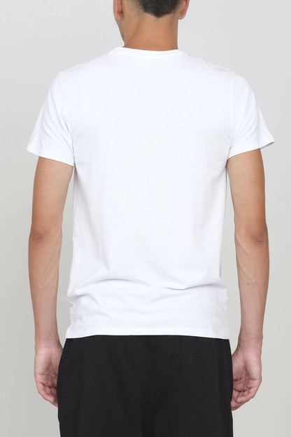 Camiseta De Punto Con Cuello Redondo Blanco