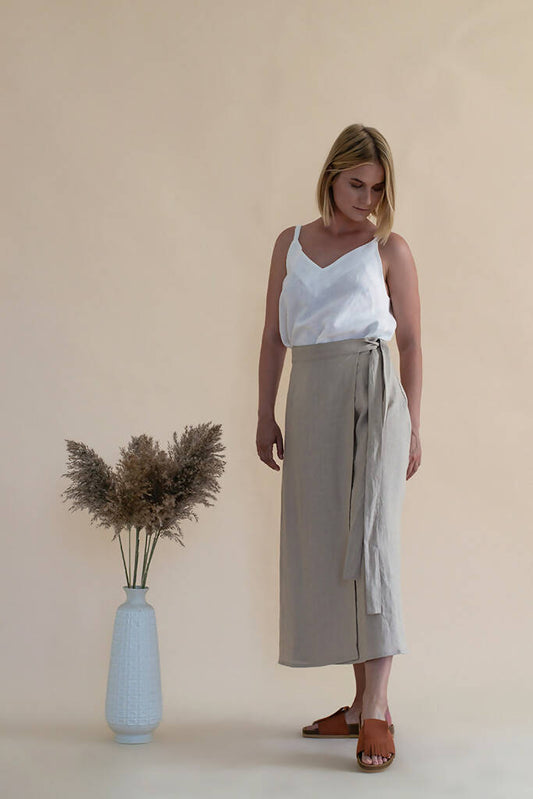 Falda cruzada de lino - 100% lino orgánico