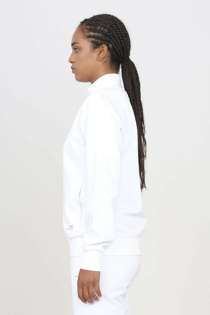 High neck sweatshirt with zip White