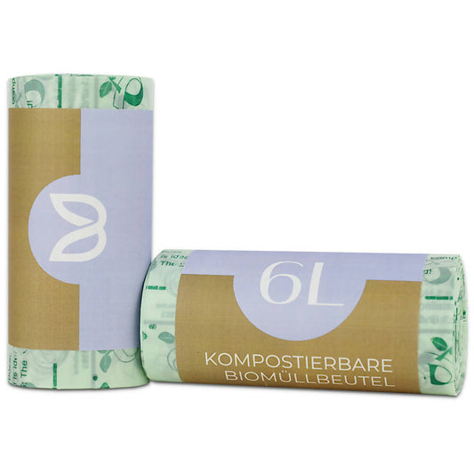 6L Bio Waste Bags - 200 bags, Made in Germany, 100% biodegradable in less than 6 weeks*