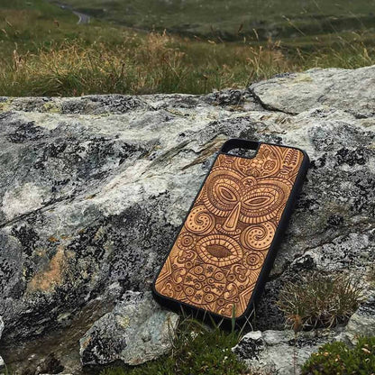 Wood Phone Case - Tribal Mask