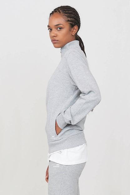 Brushed High neck sweatshirt with zip Grey