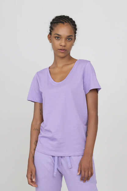 Deep Neck T-shirt Purple