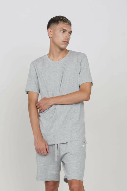 Jersey-T-Shirt mit Rundhalsausschnitt Grau