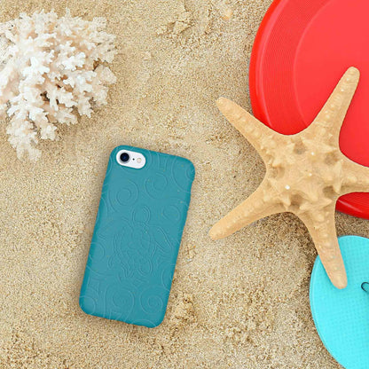 Biodegradable Phone Case - Ocean Blue Turtle and Black Ocean