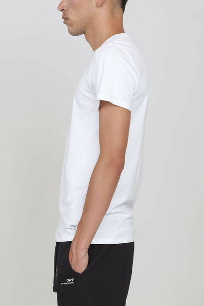 Jersey-T-Shirt mit Rundhalsausschnitt Weiß