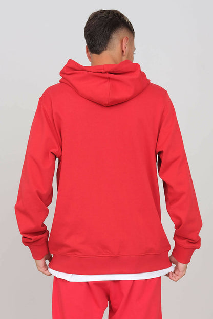 Brushed Zipped Hoodie Red