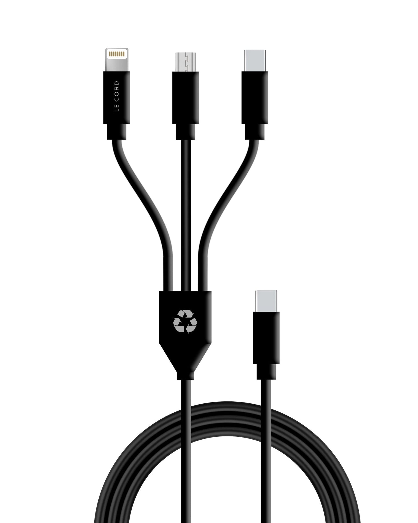 3 in 1 multi cable USB-C - Made of recycled plastics