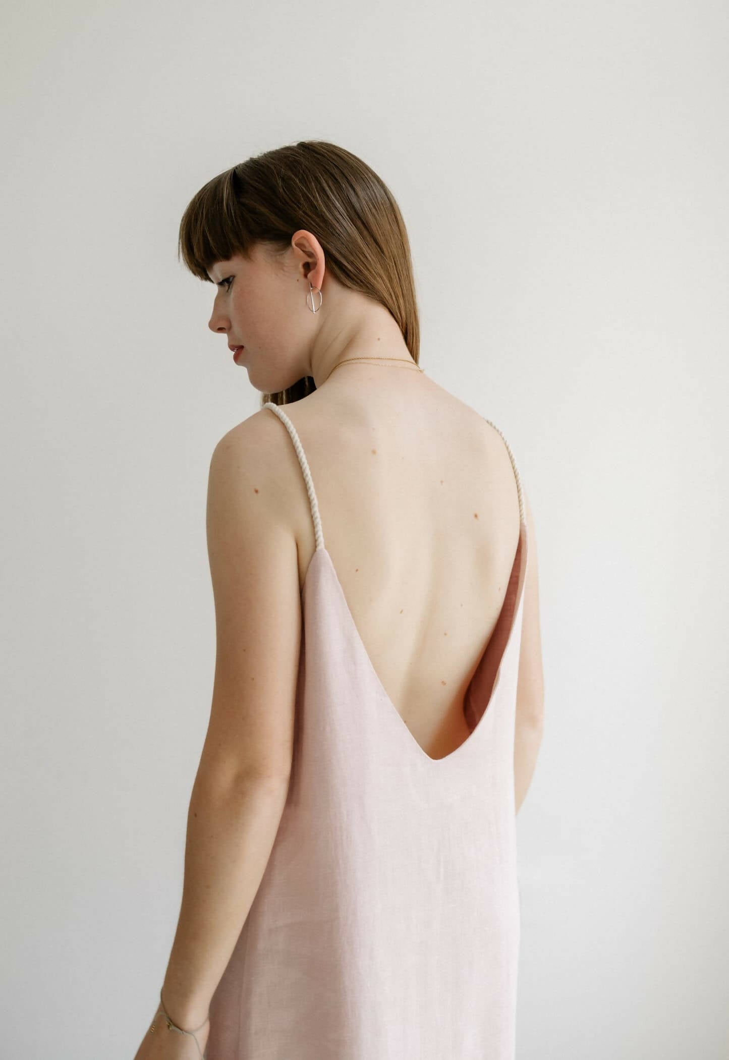 Linen open back dress - 100% organic linen