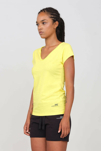 T-shirt V Neck Yellow