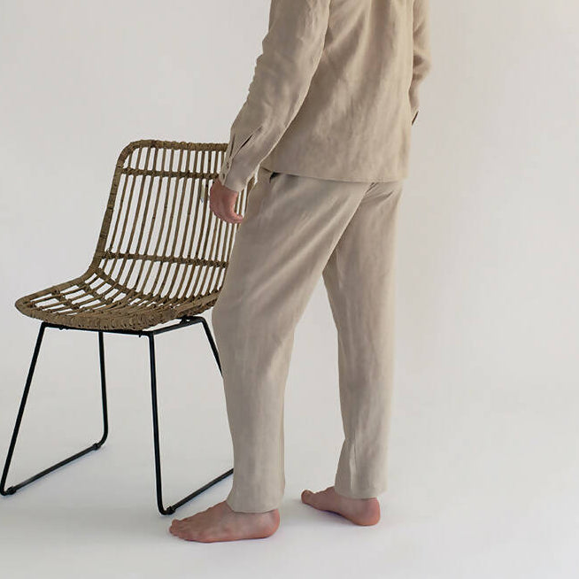 Natural Men's linen pants - 100% organic linen