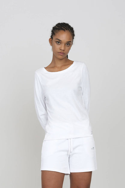 Langarm-T-Shirt Weiß