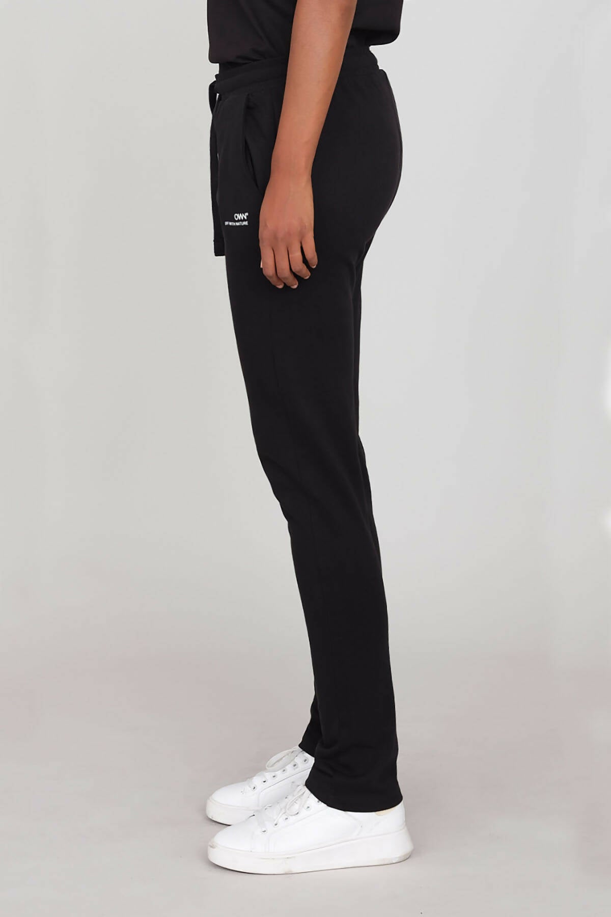Brushed Straight Joggers Black