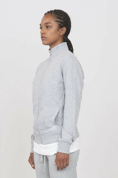 Sweatshirt mit Stehkragen und Reißverschluss in Grau