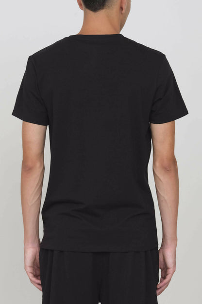Jersey-T-Shirt mit Rundhalsausschnitt Schwarz