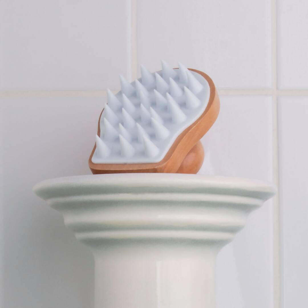 Shampoo-Bürste aus Holz, Kopfhaut-Massagegerät