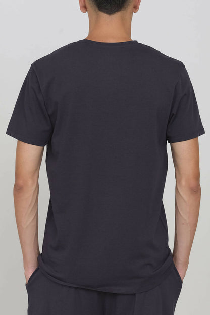 Jersey-T-Shirt mit Rundhalsausschnitt Blau