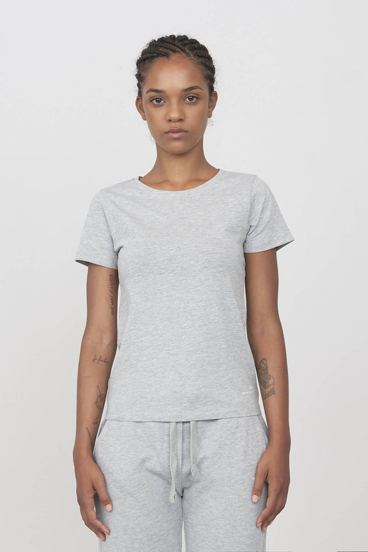 Round Neck Stretch T-shirt Grey