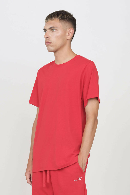 Camiseta con cuello redondo Roja