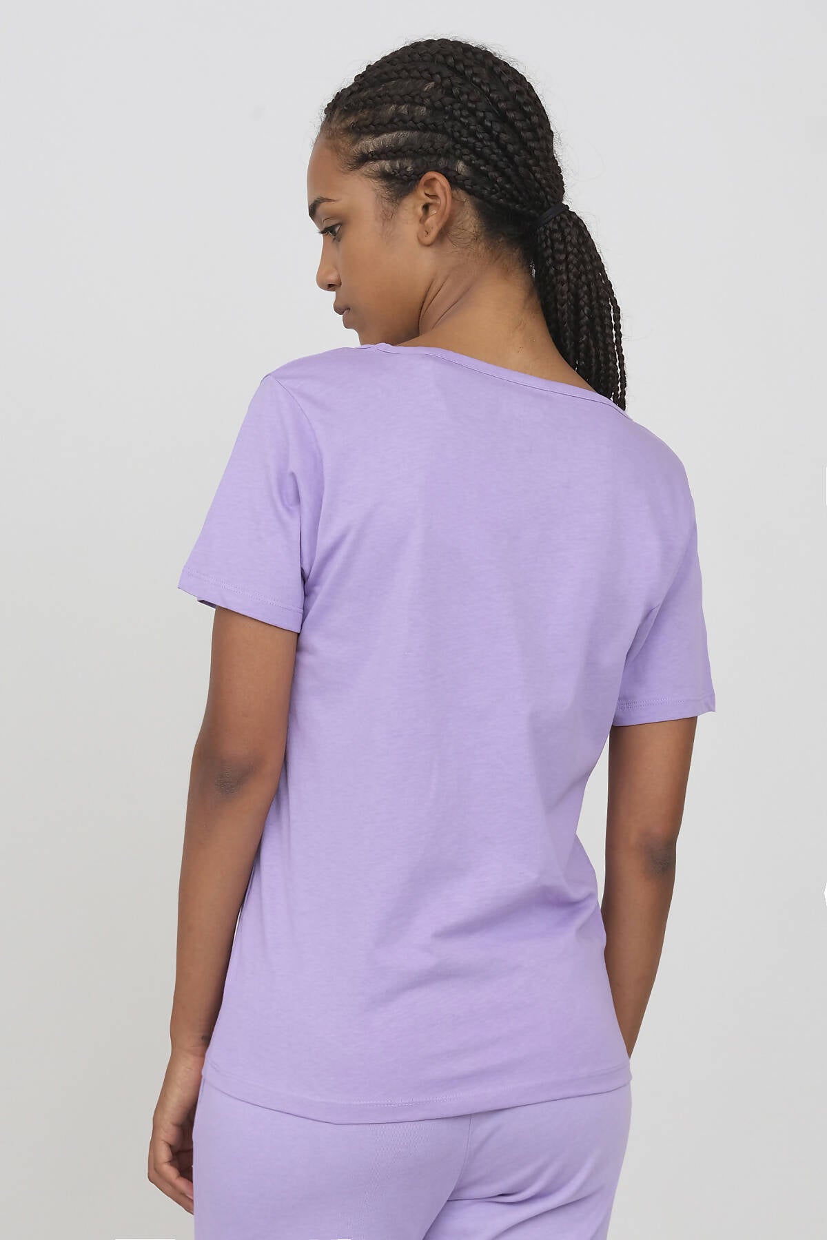 Deep Neck T-shirt Purple