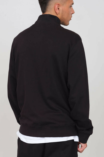 Brushed High Neck Zipped Sweatshirt Black