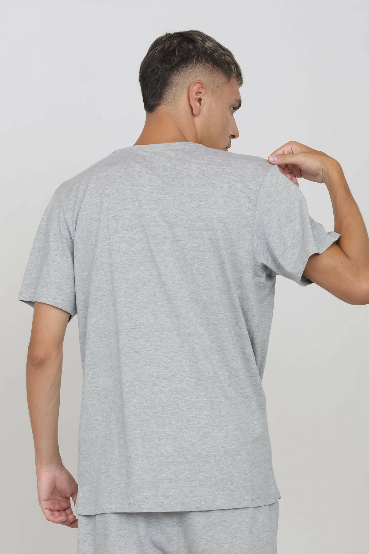 Jersey-T-Shirt mit Rundhalsausschnitt Grau
