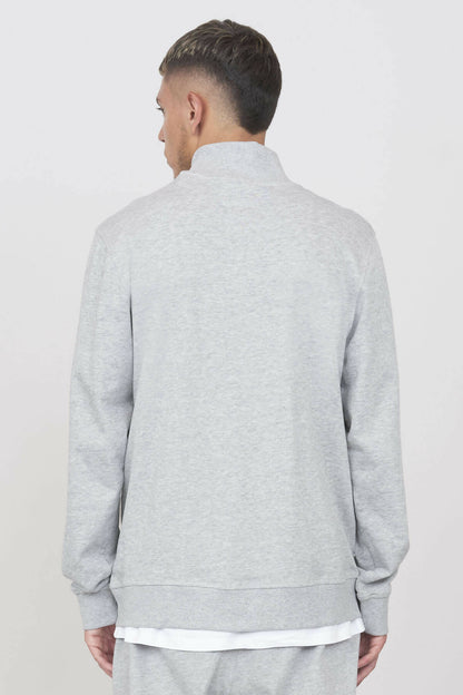 High Neck Zipped Sweatshirt Grey