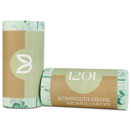 Bolsas de basura bio 120L - 15 bolsas, Fabricadas en Alemania, 100% biodegradables en menos de 6 semanas*.