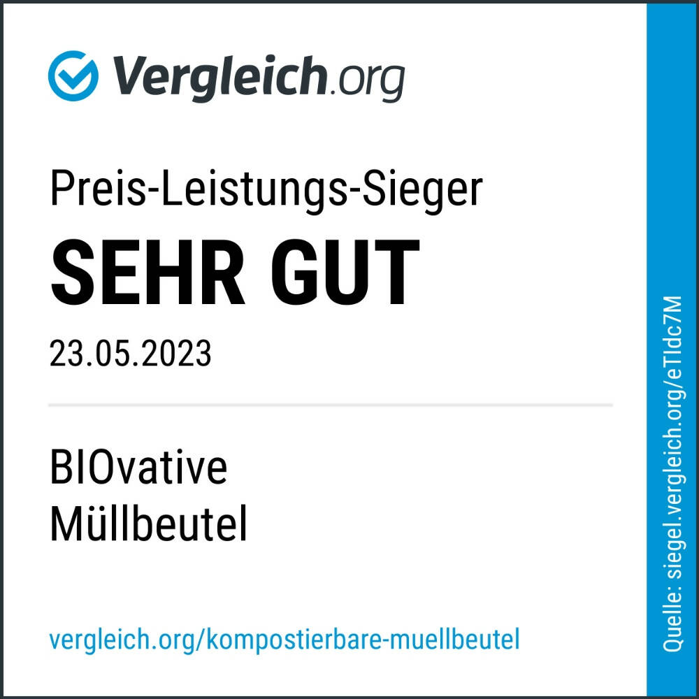 6L Bioabfallbeutel – 200 Beutel, hergestellt in Deutschland, 100 % biologisch abbaubar in weniger als 6 Wochen*