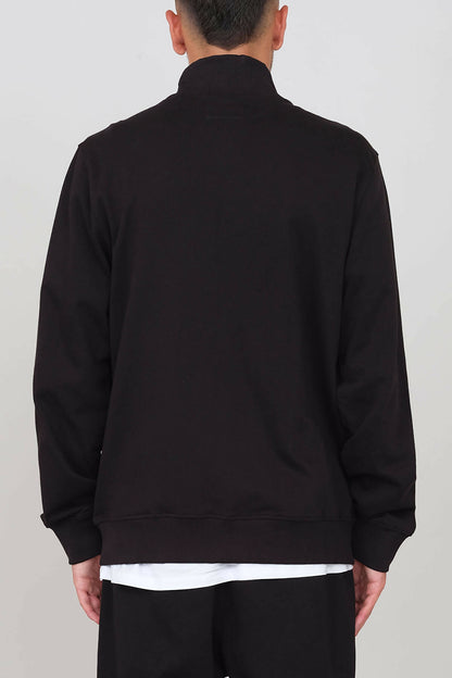 High Neck Zipped Sweatshirt Black