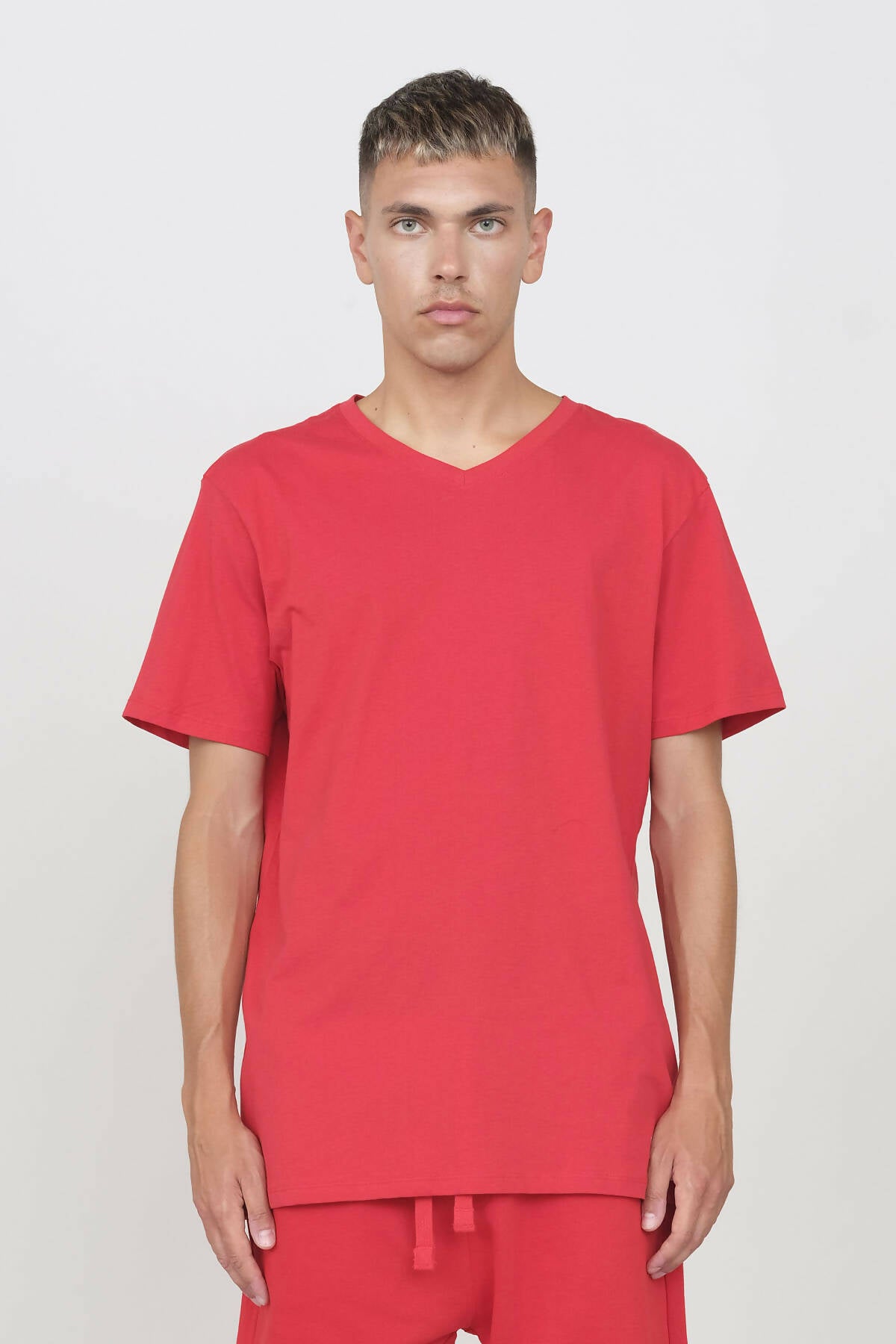 V Neck T-shirt Red
