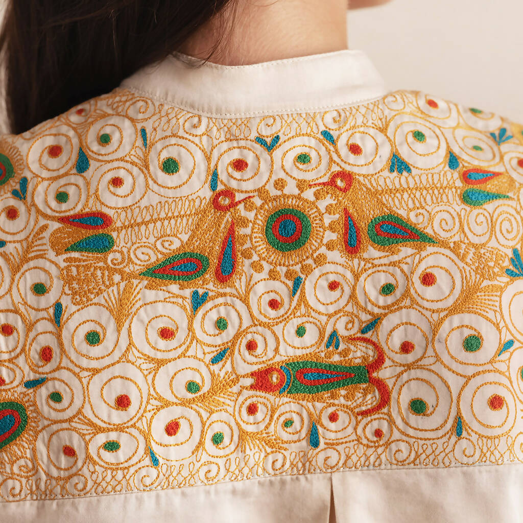 Vilma shirt ochre embroidery