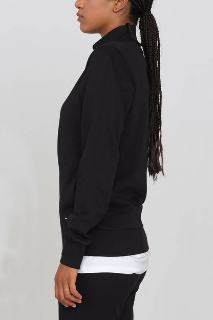 Brushed High neck sweatshirt with zip Black