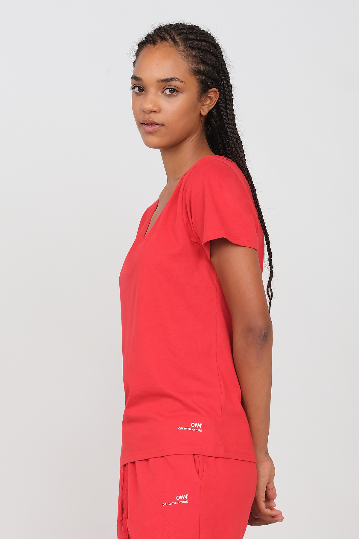 Deep Neck T-shirt Military Red